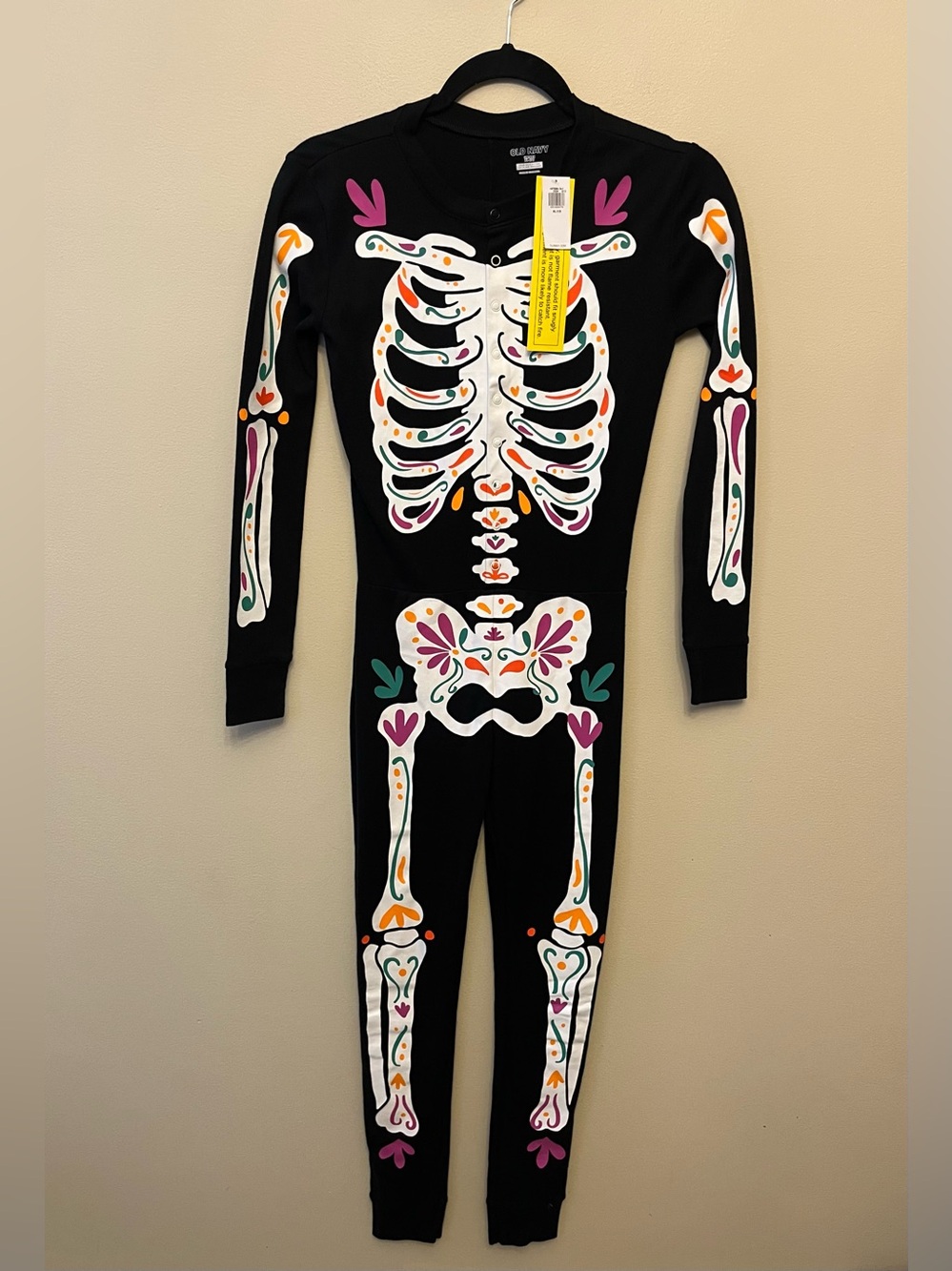 NWT Old Navy Unisex Dia De Los Muertos One Piece Skeleton Pajamas Size XL 12